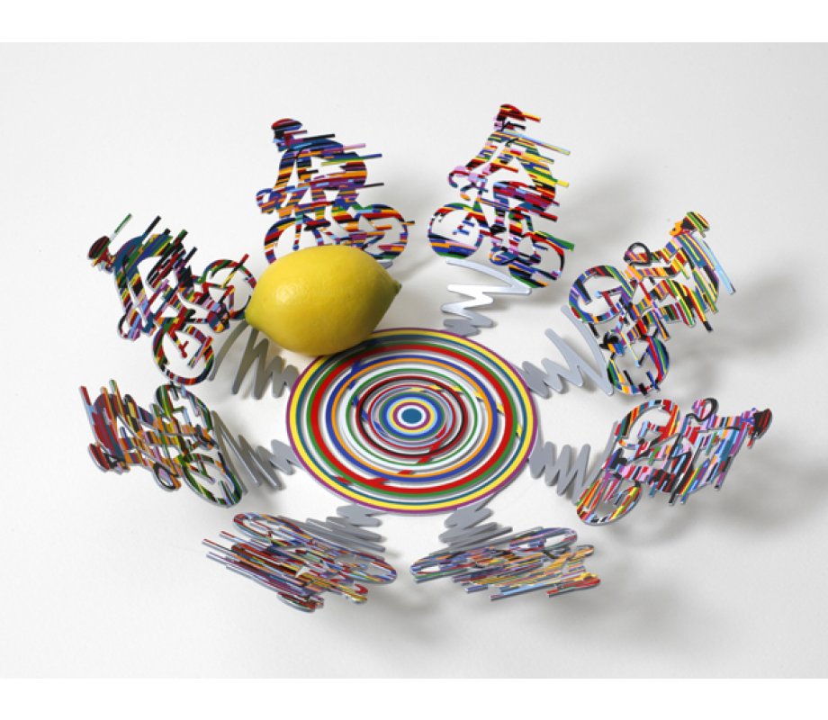David Gerstein Laser Cut Fruit Bowl or Wall Decoration - Cyclists