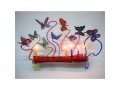 David Gerstein Laser Cut Metal Colorful Chanukah Menorah - Fluttering Butterflies