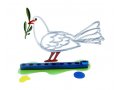 David Gerstein Laser Cut Metal White and Blue Hanukkah Menorah - Peace Dove