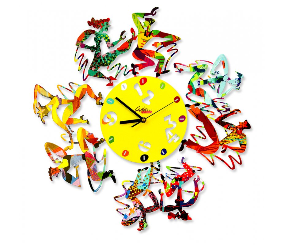 David Gerstein Wall Clock - Frame of Lively Disco Dancers