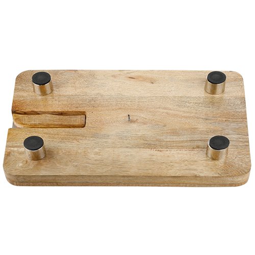 Decorated Wood Challah Board with Knife