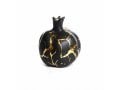 Decorative Ceramic Pomegranate - Black and Gold Streaks