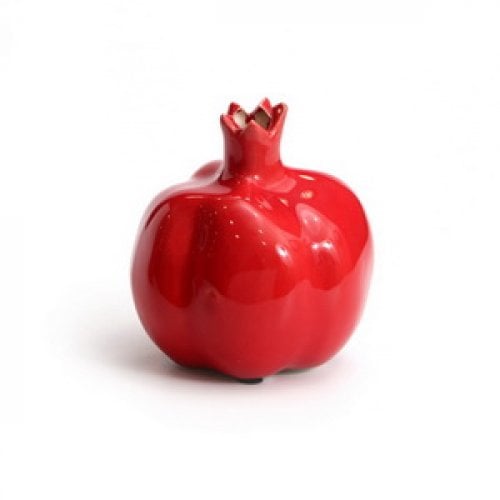 Decorative Gleaming Ceramic Pomegranate - Red