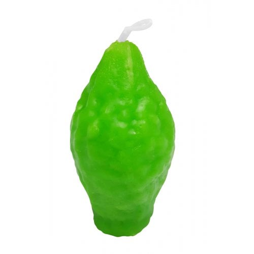 Decorative Handcrafted Etrog Shaped Havdalah Candle - Green