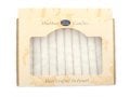 Decorative Handmade Galilee Shabbat Candles - Ivory with Streaks and Wax Beads
