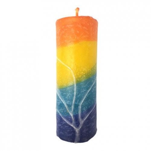 Decorative Handmade Pillar Havdalah Candle, Green Orange & More - Various Sizes