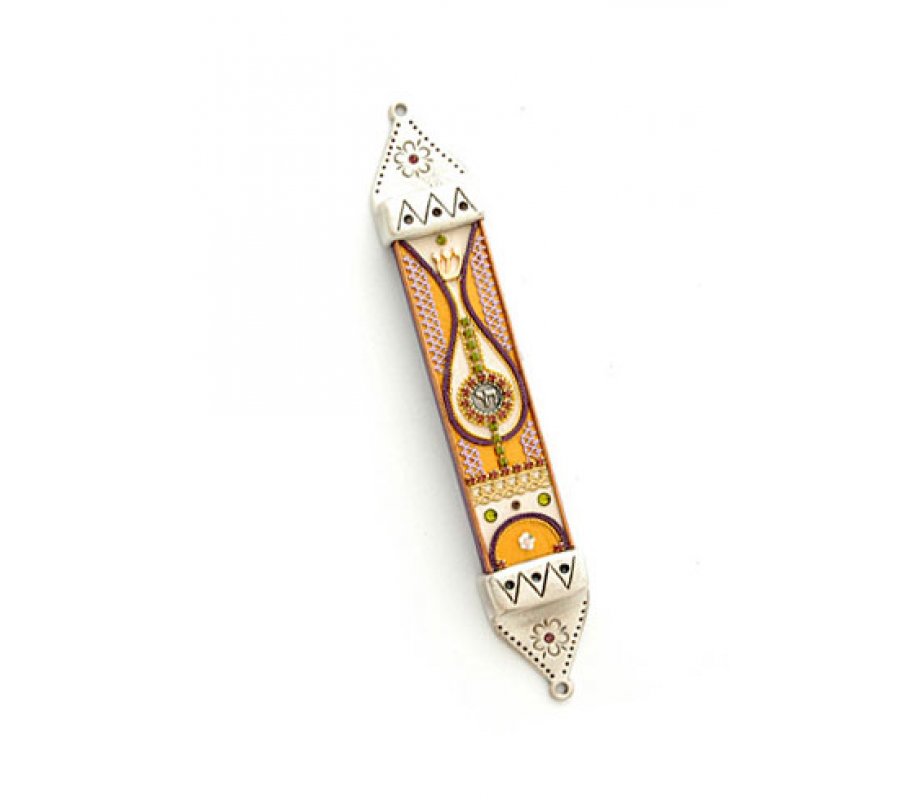 Decorative Pewter Mezuzah by Ester Shahaf