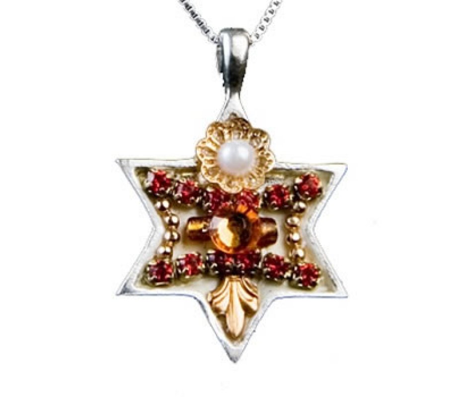 Decorative Star of David Necklace by Ester Shahaf