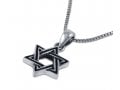 Decorative Star of David Pendant Necklace - Sterling Silver