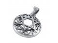 Decorative Star of David with Swirls Sterling Silver Pendant Necklace