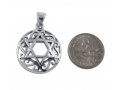 Decorative Star of David with Swirls Sterling Silver Pendant Necklace