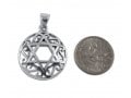 Decorative Star of David with Swirls Sterling Silver Pendant Necklace