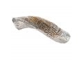 Decorative Yemenite Shofar with Sterling Silver Jerusalem and Olive Images