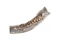 Decorative Yemenite Shofar with Sterling Silver with Menorah, Star of David and Olives