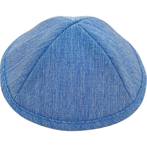 Denim Style Fabric Kippah, Sky-Blue - Two Sizes Option