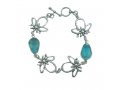 Dewdrops on Flowers Design Silver and Roman Glass Bracelet