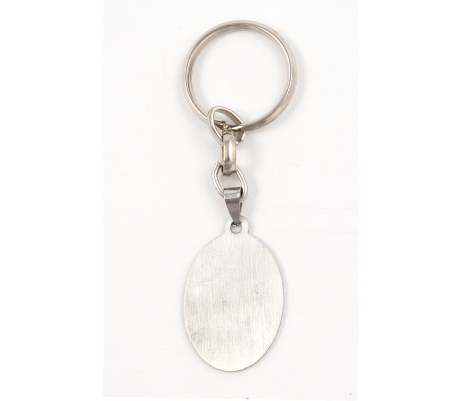 Dog Tag Key Ring, Framed Dove of Peace with “Shalom” - Stainless Steel