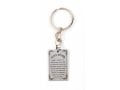 Dog Tag Key Ring, Framed Travelers Prayer in Hebrew - Stainless Steel