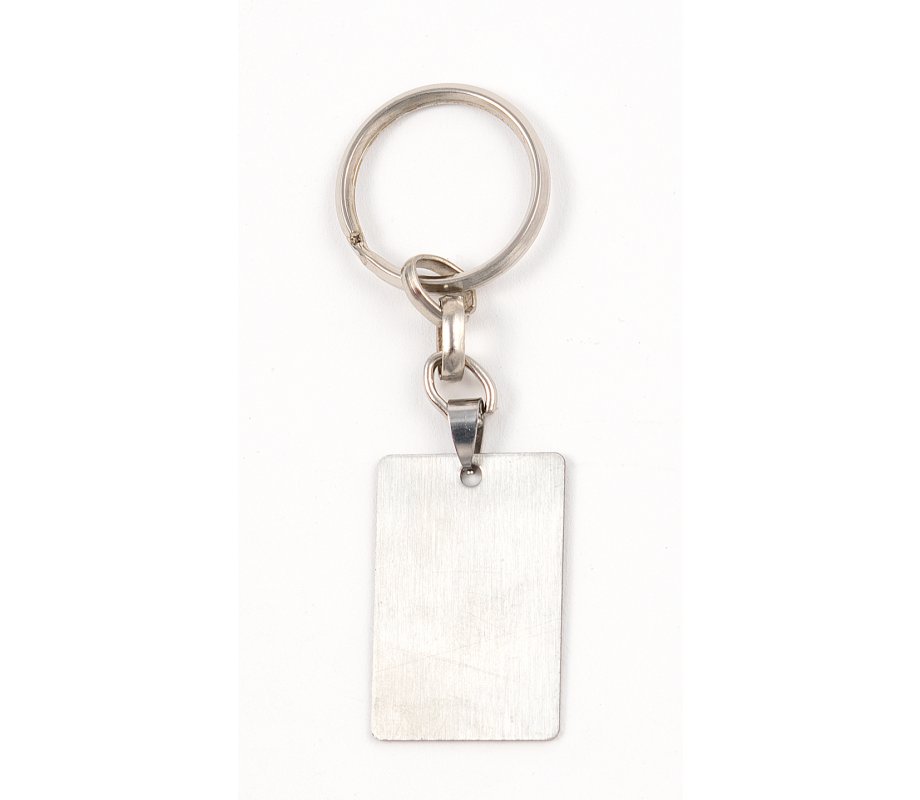 Dog Tag Key Ring, Framed Travelers Prayer in Hebrew - Stainless Steel