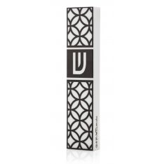 Dorit Judaica Acrylic Mezuzah Case, Black and White Vitrage Design