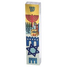 Dorit Judaica Acrylic Mezuzah Case, Israel Themes