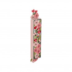 Dorit Judaica Acrylic Mezuzah Case, Pastel Roses and Hearts