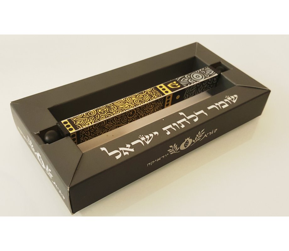 Dorit Judaica Aluminum Mezuzah Case - Floral Design