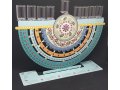 Dorit Judaica Arc Chanukah Menorah, Colorful Pomegranates - For Oil