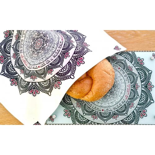 Dorit Judaica Challah Board with Matching Challah Cover - Mandala