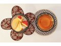 Dorit Judaica Combined Honey and Apple Dish with Glass Bowls - Colorful