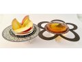 Dorit Judaica Combined Honey and Apple Dish with Glass Bowls - Colorful