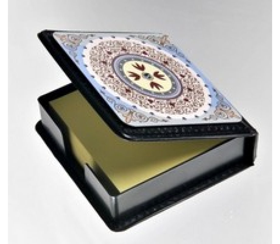 Dorit Judaica Decorative Memo Box – Pomegranate Mandala with Swarovski Stone