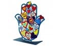 Dorit Judaica Free Standing Hamsa Sculpture, Hearts and Verses of Love