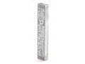 Dorit Judaica Large Lucite Mezuzah Case, Leaves and Flowers with Crystals - Clear