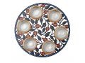 Dorit Judaica Laser Cut Seder Plate Colorful Pomegranates - Glass Bowls