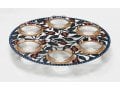 Dorit Judaica Laser Cut Seder Plate Colorful Pomegranates - Glass Bowls