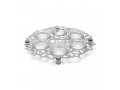 Dorit Judaica Laser Cut Seder Plate with Cutout Flowers and Glass Bowls