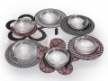 Dorit Judaica Laser Cut Seder Plate with Glass Bowls - Flower Design