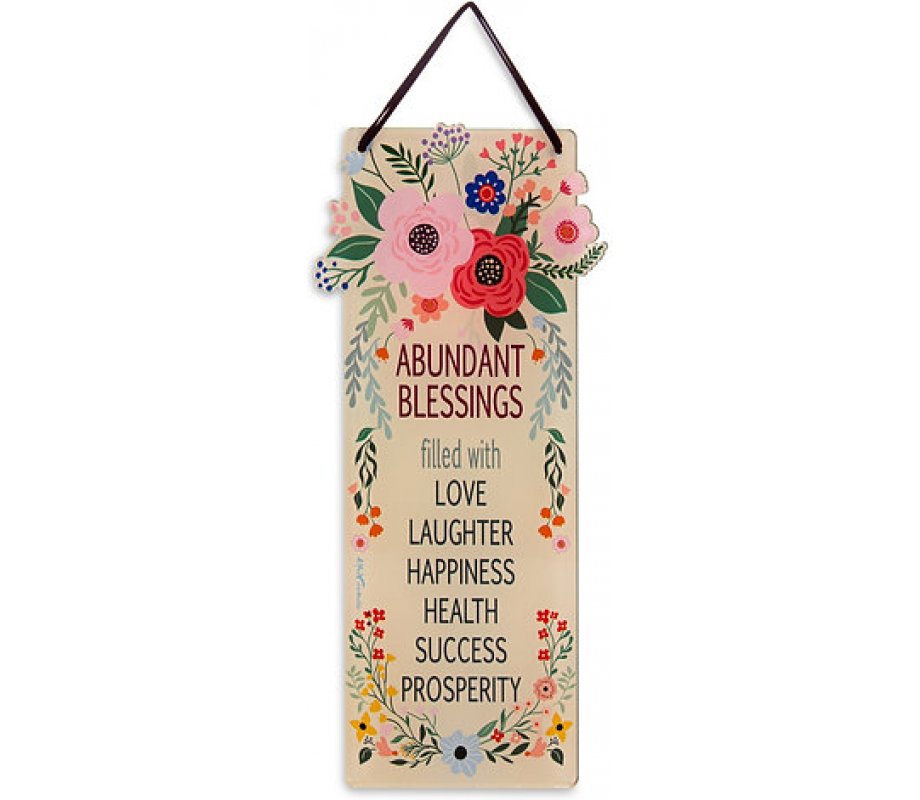 Dorit Judaica Lucite Wall Hanging, English Blessings with Floral Design