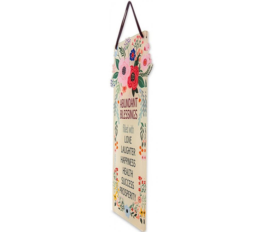 Dorit Judaica Lucite Wall Hanging, English Blessings with Floral Design