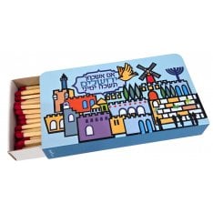 Dorit Judaica Metal Colorful Chanukah Matchbox Holder - Jerusalem Design