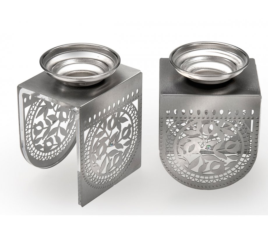 Dorit Judaica Pomegranate Design Candlesticks - Small