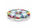 Dorit Judaica Raised Seder Plate  Colorful with Leaves and Pomegranates