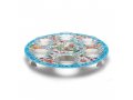 Dorit Judaica Seder Plate  Colorful Floral Display with Hebrew Words on Rim