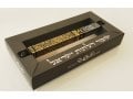 Dorit Judaica Square Tube Mezuzah Case with Knobs - Gold and Gray Leaves