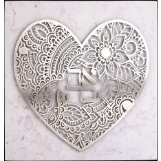 Dorit Judaica Stainless Steel Wall Plaque, Heart Design