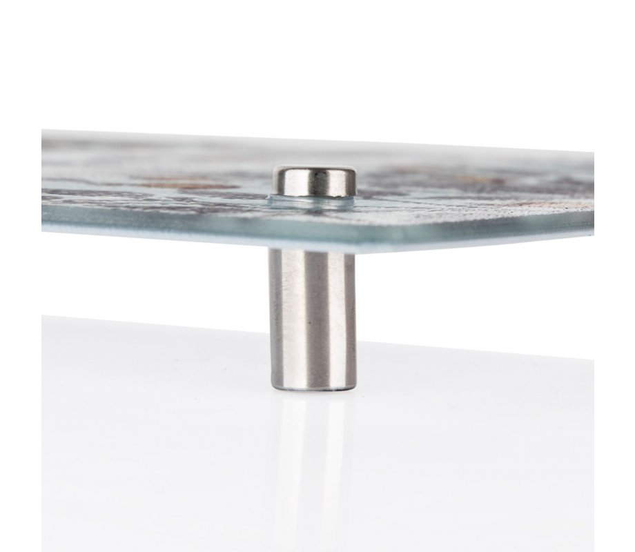 Dorit Judaica Tempered Glass Challah Board, Pomegranates - Shabbat Song Words