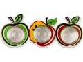 Dorit Judaica Three Joined Colorful Apple-shaped Honey Dishes