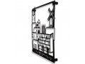 Dorit Judaica Wall Plaque, Cut Out Jerusalem Images with Hebrew Words – Black