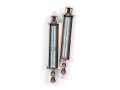 Double Mezuzah Case with Torah Scroll Design and Judaic Motifs - Bronze Color